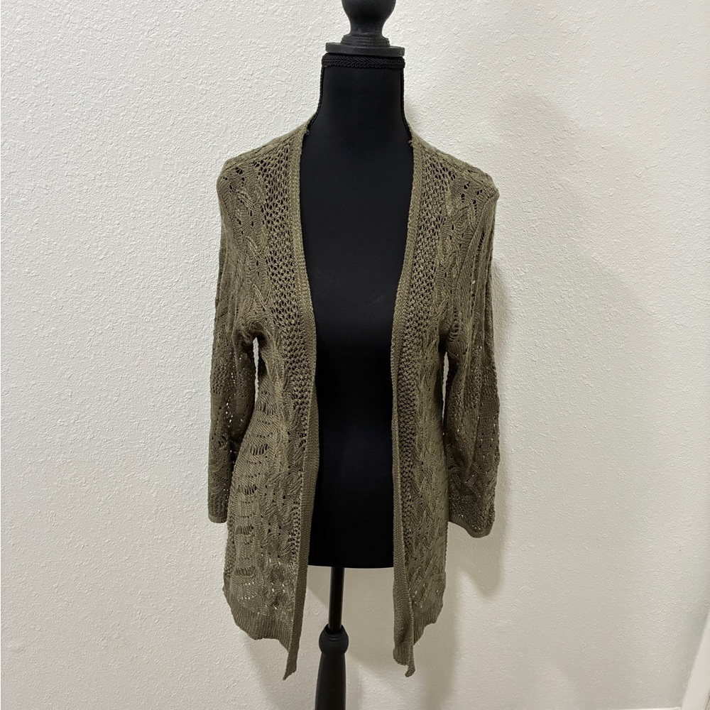 NWT Maurices Khaki Open-Front Cardigan